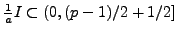 $ \frac{1}{a} I \subset (0,(p-1)/2 + 1/2]$