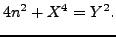 $\displaystyle 4n^2 + X^4 = Y^2.
$