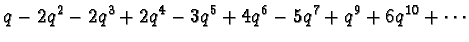 ${q - {2}q^{2} - {2}q^{3} + {2}q^{4} - {3}q^{5} + {4}q^{6} - {5}q^{7} + q^{9} + {6}q^{10} + \cdots }$