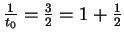 $ \frac{1}{t_0}=\frac{3}{2} = 1+\frac{1}{2}$