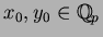 $ x_0,y_0\in\mathbb{Q}_p$