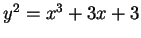 $ y^2 = x^3 + 3x + 3$