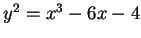 $ y^2 = x^3 -6x - 4$