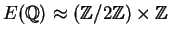 $ E(\mathbb{Q})\approx (\mathbb{Z}/2\mathbb{Z})\times \mathbb{Z}$