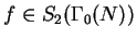 $ f\in S_2(\Gamma_0(N))$