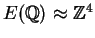 $ E(\mathbb{Q}) \approx \mathbb{Z}^4$