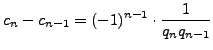 $\displaystyle c_n - c_{n-1} = (-1)^{n-1}\cdot \frac{1}{q_n q_{n-1}}
$