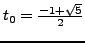 $ t_0 = \frac{-1+\sqrt{5}}{2}$