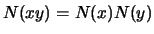 $ N(xy)=N(x)N(y)$