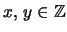 $ x,\, y\in\mathbb{Z}$