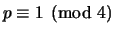 $ p\equiv 1\pmod{4}$