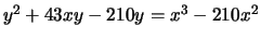 $ y^2+43xy-210y=x^3-210x^2$