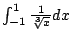 $ \int_{-1}^1 \frac{1}{\sqrt[3]{x}} dx$