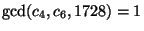 $ \gcd(c_4, c_6, 1728)=1$
