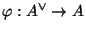 $ \varphi :A^{\vee}\rightarrow A$