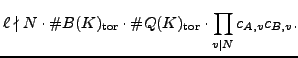 $ B(K)/\ell B(K) \rightarrow {\mbox{{\fontencoding{OT2}\fontfamily{wncyr}\fontseries{m}\fontshape{n}\selectfont Sh}}}(K, A)[\ell]$