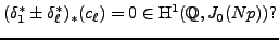 $\displaystyle {\mathrm{res}}_v((\delta_1^* \pm \delta_\ell^*)_*(c_\ell)) = 0 \in \H ^1(\mathbb{Q}_v,J_0(Np))?
$