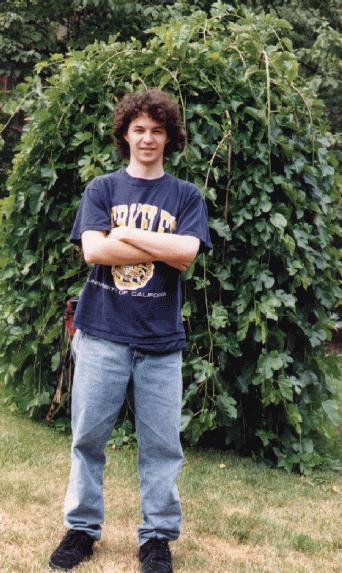 by a bush at Penn State