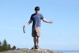 William balancing on a rock at Sage Days 17
