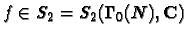 $f\in S_2=S_2(\Gamma_0(N),\mathbf{C})$