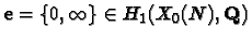 $\mathbf{e}=\{0,\infty\}\in H_1(X_0(N),\mathbf{Q})$