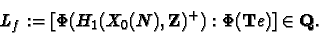 \begin{displaymath}L_f := [\Phi(H_1(X_0(N),\mathbf{Z})^+) : \Phi(\mathbf{T}e)]\in\mathbf{Q}.\end{displaymath}