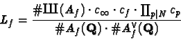 \begin{displaymath}L_f = \frac{\char93 \mbox{\cyr X}(A_f) \cdot c_\infty\cdot c_...
...
{\char93 A_f(\mathbf{Q})\cdot \char93 A_f^{\vee}(\mathbf{Q})}\end{displaymath}